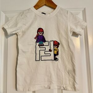 Fendi Kids Tee - White with Colorful Graphic